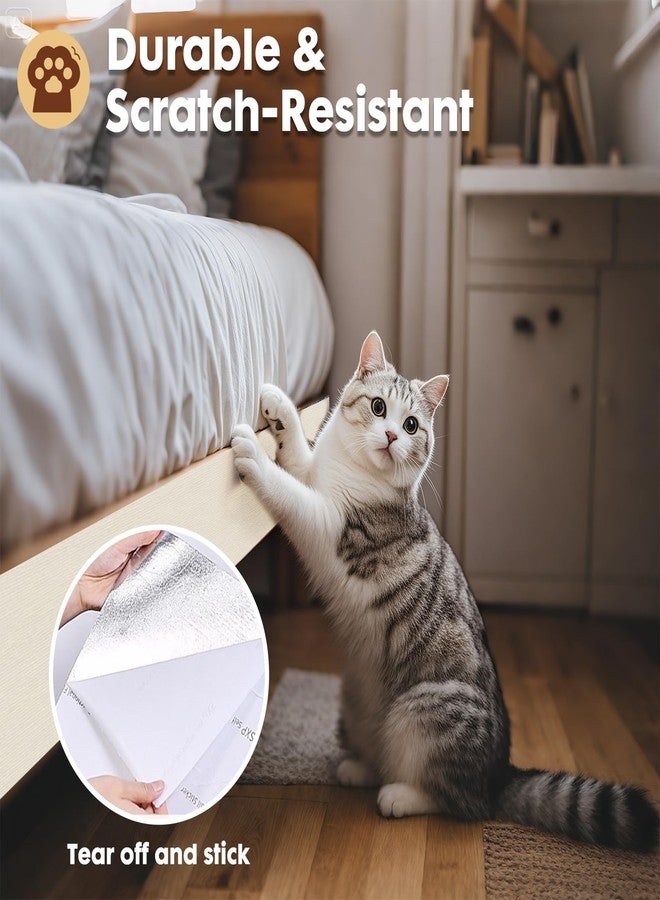 PowerKing Cat Scratch Furniture Protector, 78.7"x15.8" Self-Adhesive Cat Scratch Mat for Couch & Sofa, Trimmable DIY Cat Scratcher Pads for Indoor Cats (Beige) - Image 4